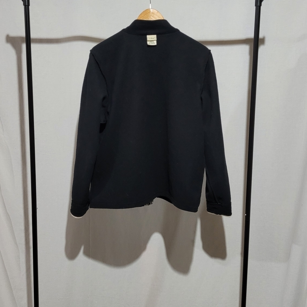L.L. Bean Black Jacket with Patterned Trim - Picture 8 of 16